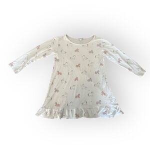Noomie Girls Dress Size 6 Pima Cotton Unicorn Print Long Sleeve‎ Ruffle Hem